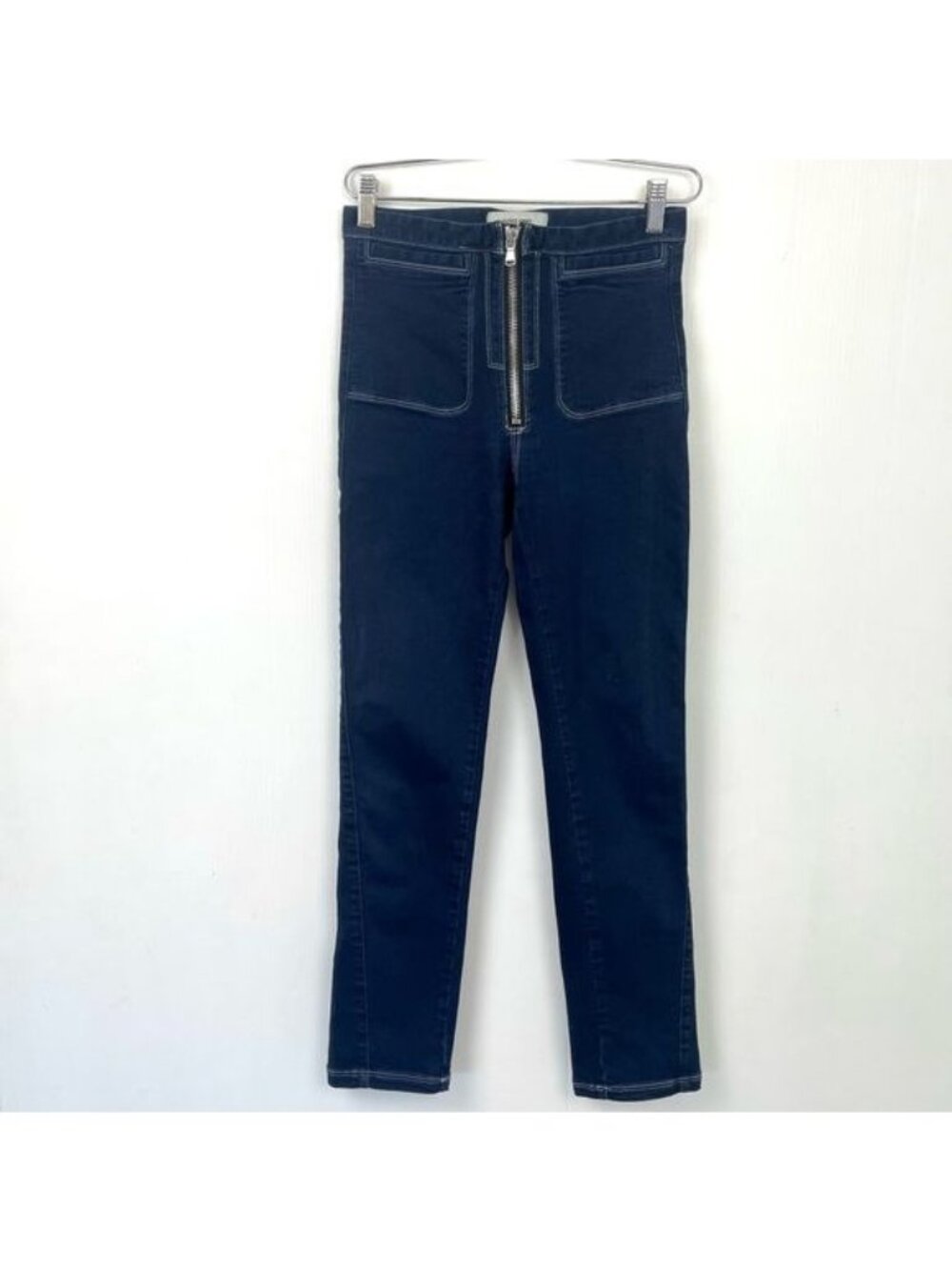 RACHEL COMEY Mid-Rise Straight Leg Jeans Exposed zipper size 0